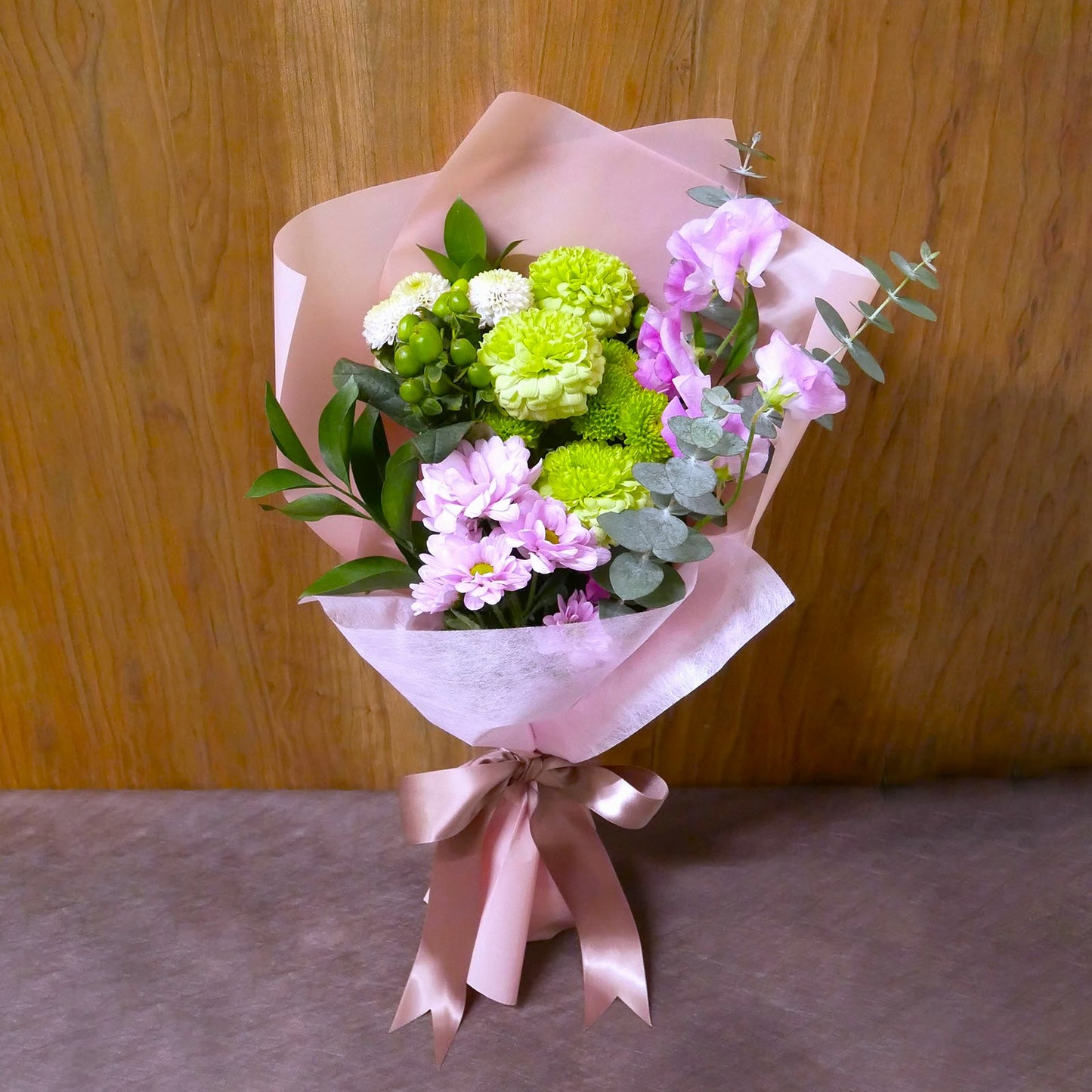 【1月限定】アレンジ_誕生花カジュアル花束S＜キク＞